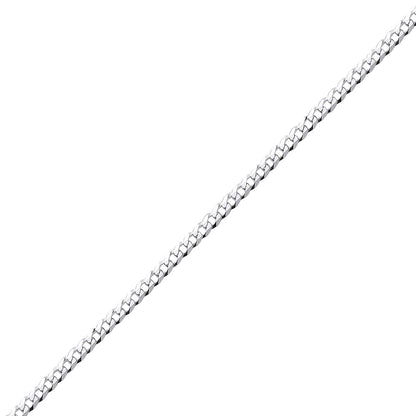 Unisex 925 Silver  Bevelled Ultra Flat Curb Chain Necklace 3mm - GVCH32