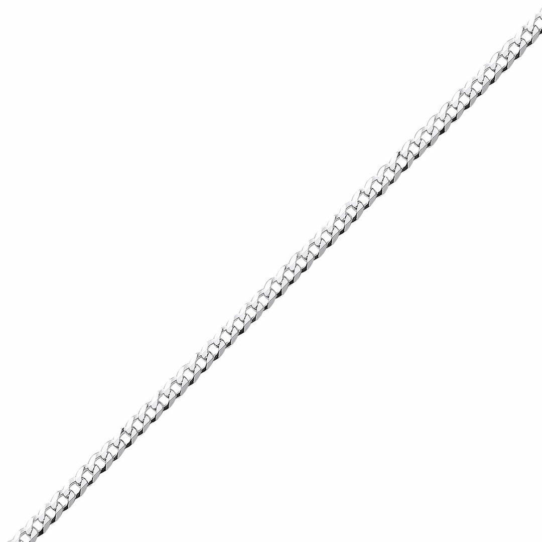 925 Silver  Bevelled Ultra Flat Curb Chain Bracelet 3mm 7.25 inch - GVCH32