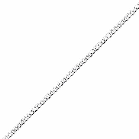 925 Silver  Bevelled Ultra Flat Curb Chain Bracelet 3mm 7.25 inch - GVCH32