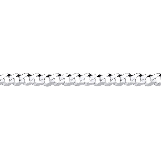 Silver  Bevelled Ultra Flat Curb Chain Bracelet - GVCH33