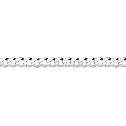 925 Silver  Bevelled Ultra Flat Curb Chain Bracelet 4mm 7.25 inch - GVCH33