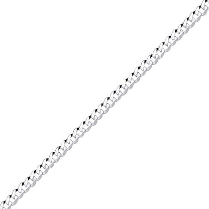 925 Silver  Bevelled Ultra Flat Curb Chain Bracelet 4mm 7.25 inch - GVCH33
