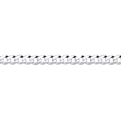 925 Silver  Bevelled Ultra Flat Curb Chain Necklace 4mm - GVCH33