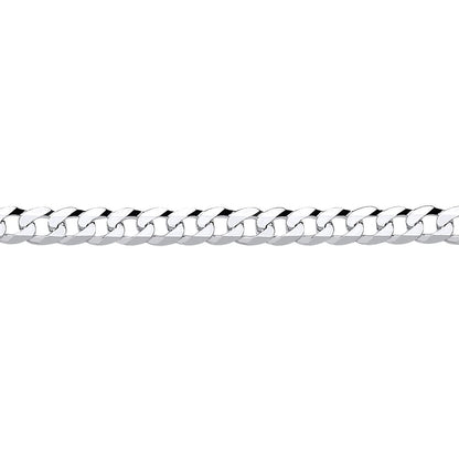 925 Silver  Bevelled Ultra Flat Curb Chain Necklace 5mm - GVCH34
