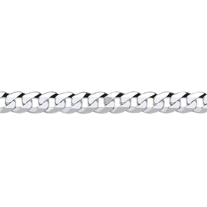 925 Silver  Bevelled Ultra Flat Curb Chain Necklace 6mm - GVCH35