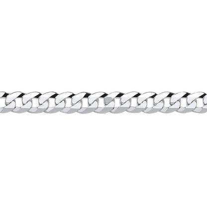 925 Silver  Bevelled Ultra Flat Curb Chain Bracelet 6mm 7.25 inch - GVCH35