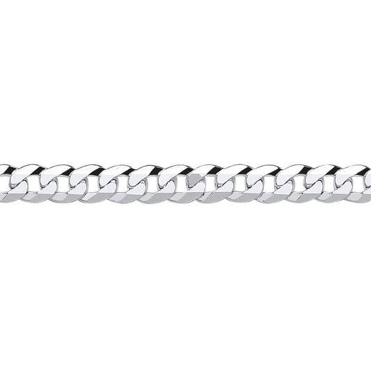 925 Silver  Bevelled Ultra Flat Curb Chain Bracelet 6mm 7.25 inch - GVCH35