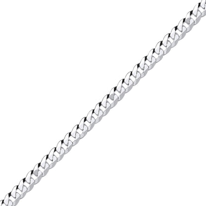 Silver  Bevelled Ultra Flat Curb Chain Bracelet - GVCH35