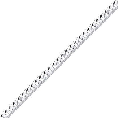 925 Silver  Bevelled Ultra Flat Curb Chain Necklace 6mm - GVCH35