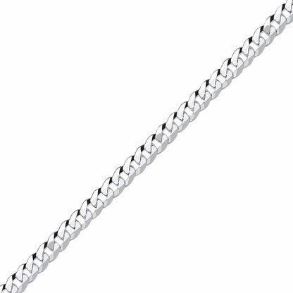 925 Silver  Bevelled Ultra Flat Curb Chain Bracelet 6mm 7.25 inch - GVCH35
