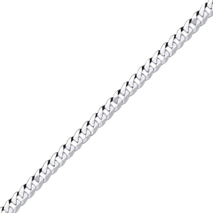 925 Silver  Bevelled Ultra Flat Curb Chain Bracelet 6mm 7.25 inch - GVCH35