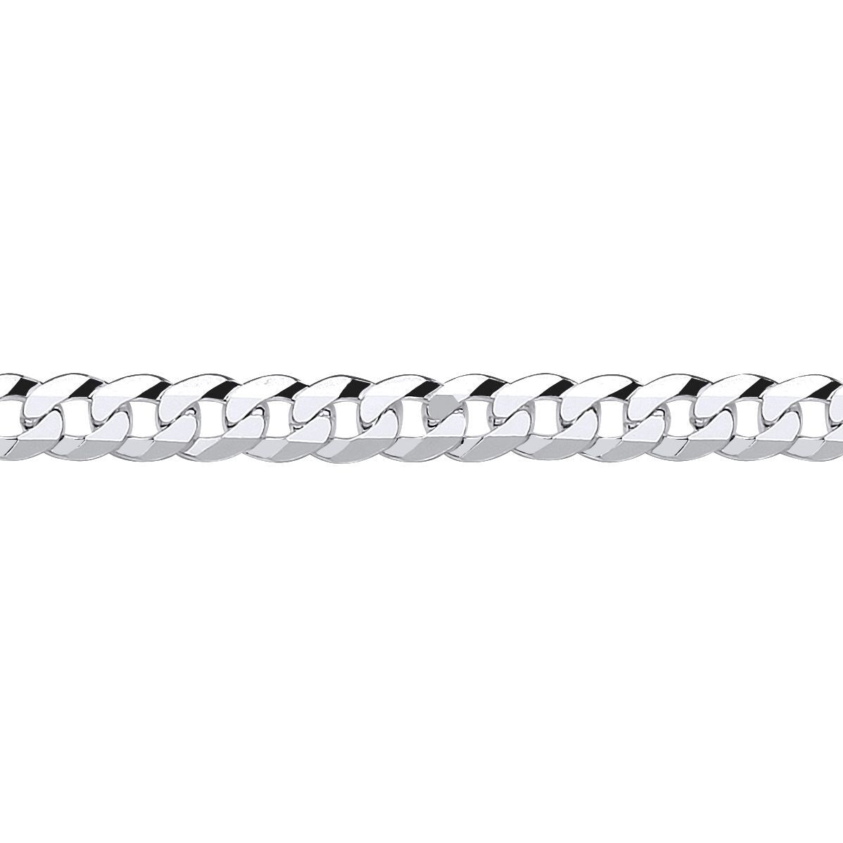 925 Silver  Bevelled Ultra Flat Curb Chain Bracelet 6mm 7.25 inch - GVCH35