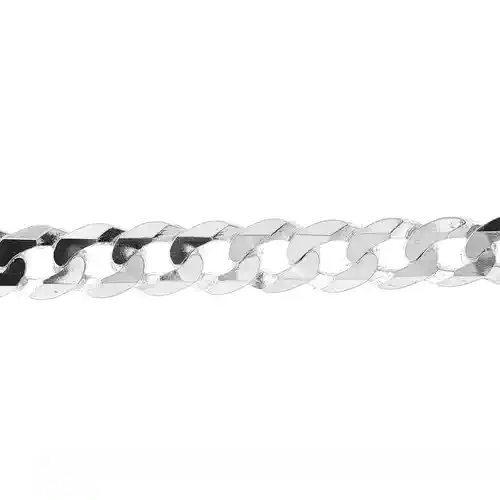 925 Silver  Bevelled Ultra Flat Curb Chain Necklace 7mm - GVCH36