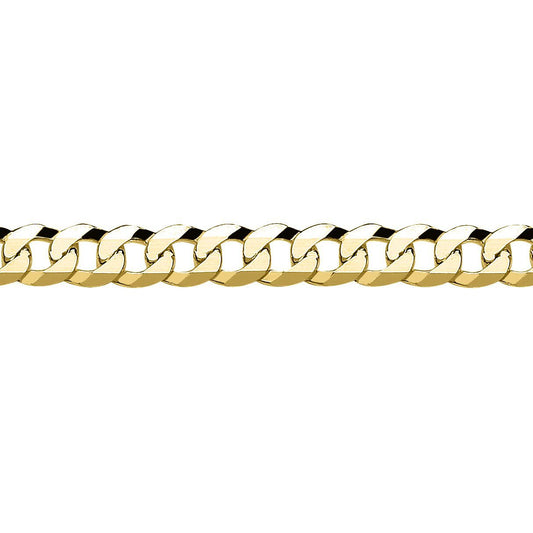 Gold-plated Silver  Diamond-cut Flat Curb Chain Link Bracelet - GVCH36G
