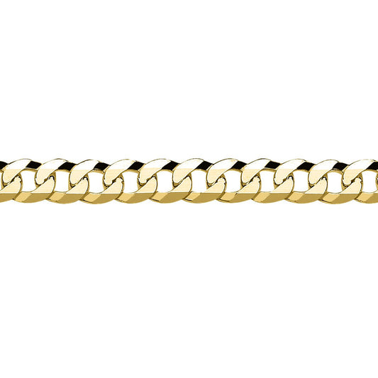 Gold Plated Sterling Silver  Bevelled Ultra Flat Curb - GVCH36G