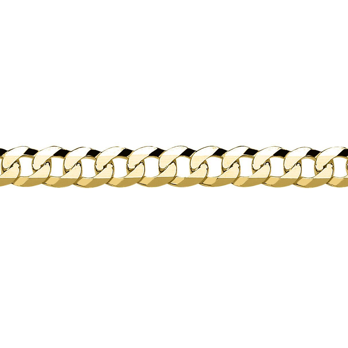 Gold-plated Silver  Diamond-cut Flat Curb Chain Link Bracelet - GVCH36G