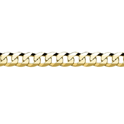 Gold-plated Silver  Diamond-cut Flat Curb Chain Link Bracelet - GVCH36G
