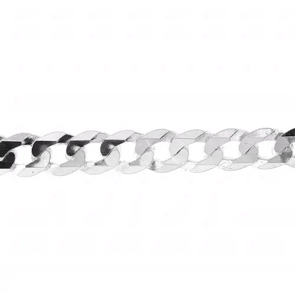 925 Silver  Bevelled Ultra Flat Curb Chain Necklace 7mm - GVCH36