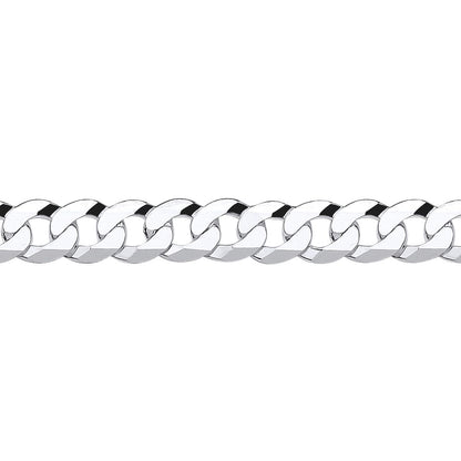 925 Silver  Bevelled Ultra Flat Curb Chain Bracelet 8mm 7.5 inch - GVCH37