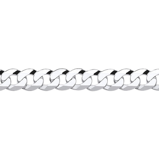 Silver  Bevelled Ultra Flat Curb Chain Bracelet - GVCH37