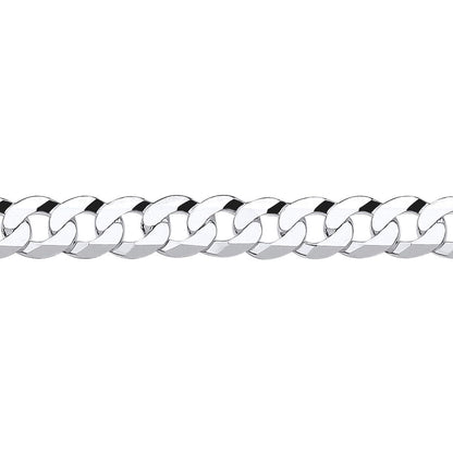 925 Silver  Bevelled Ultra Flat Curb Chain Bracelet 8mm 7.25 inch - GVCH37