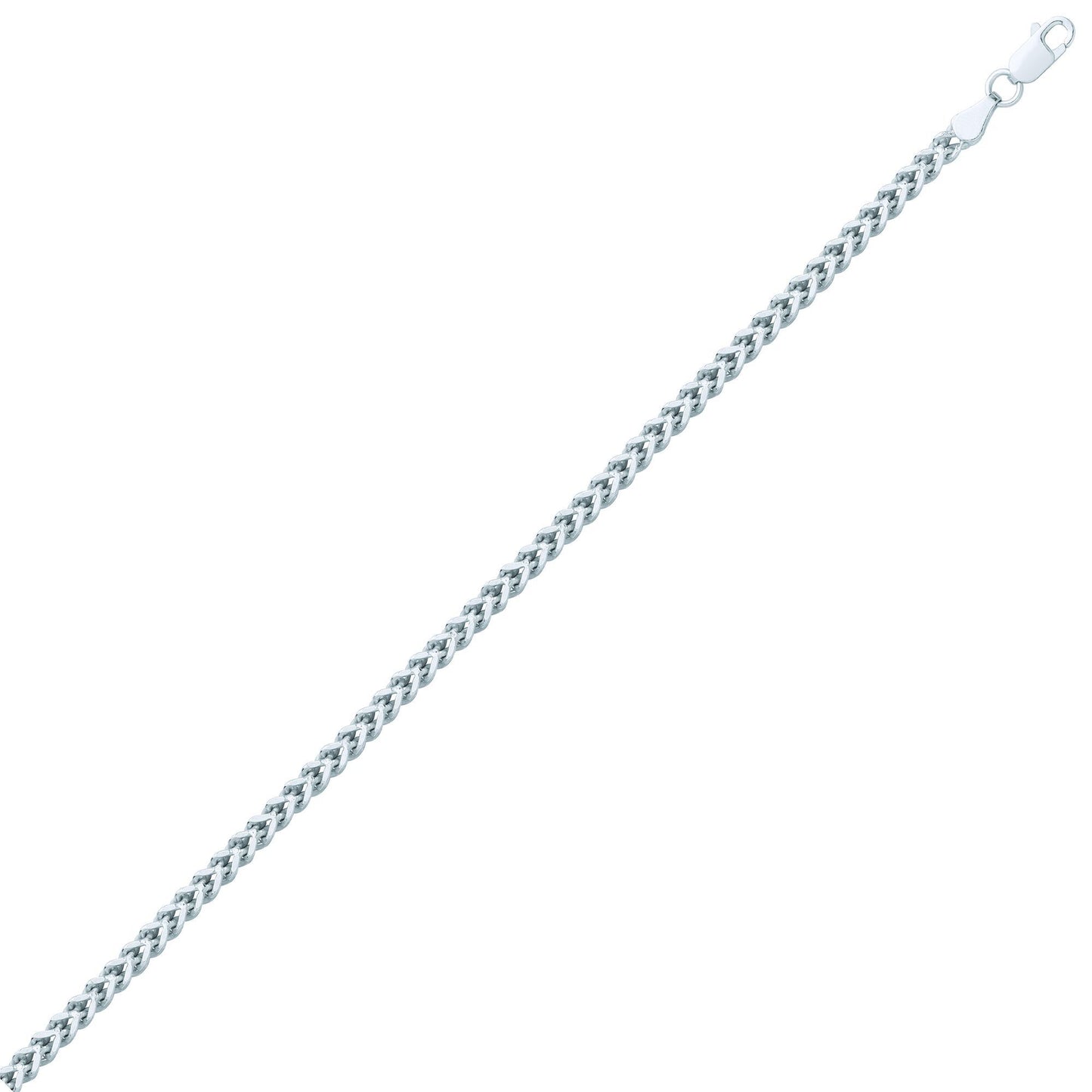 Silver  Franco 3D Curb Necklace 3.5mm 24" - GVCH38