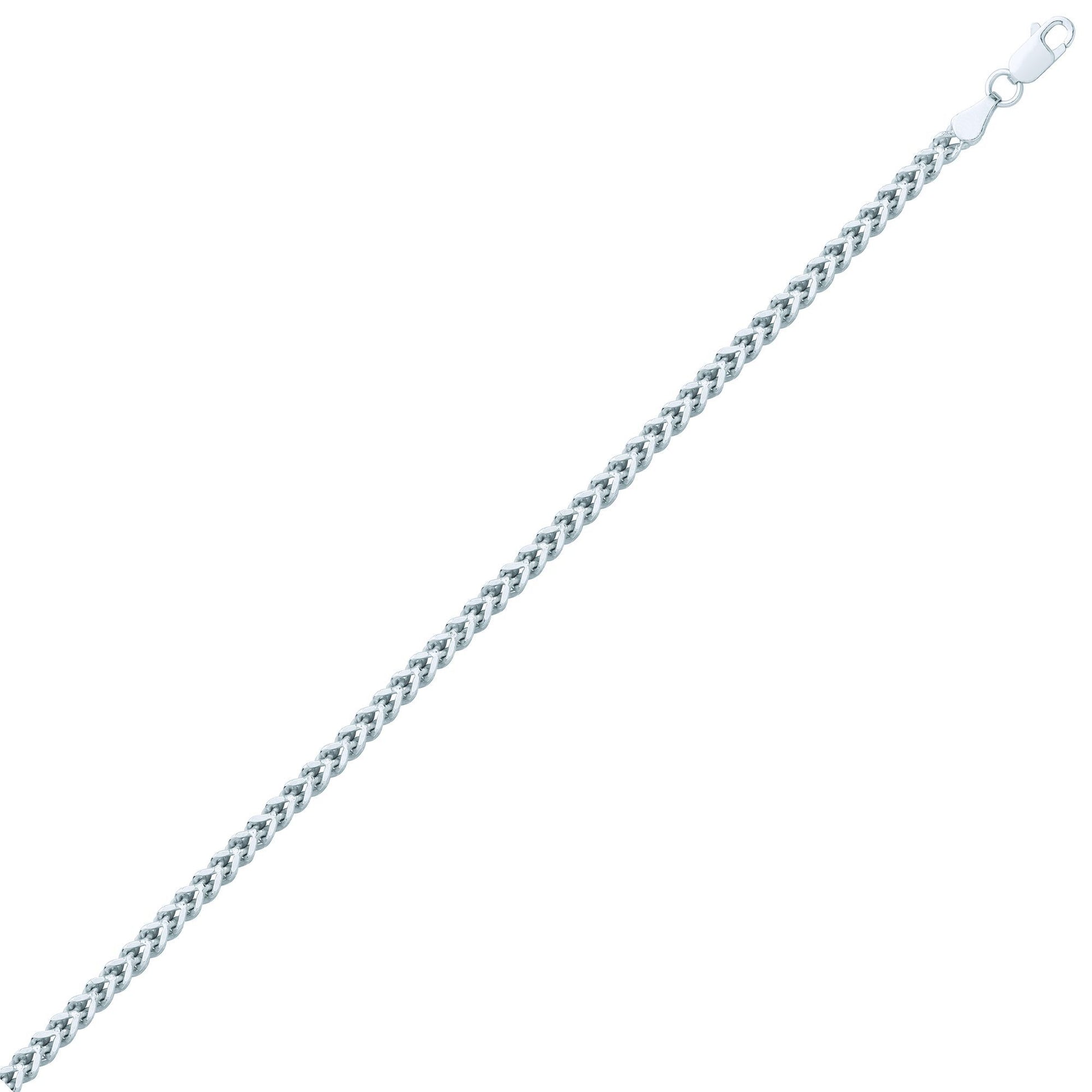 Silver  Franco 3D Curb Necklace 3.5mm 24" - GVCH38