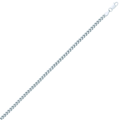 Silver  Franco 3D Curb Necklace 3.5mm 24" - GVCH38
