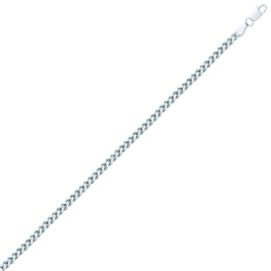Silver  Franco 3D Curb Necklace 3.5mm 24" - GVCH38