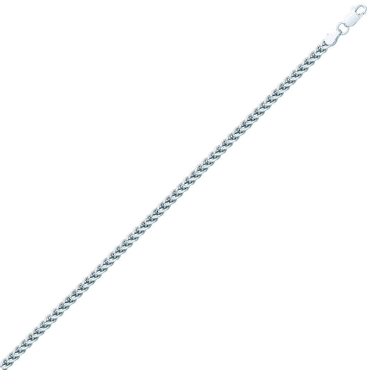 Silver  Franco 3D Curb Necklace 4mm 26" - GVCH39