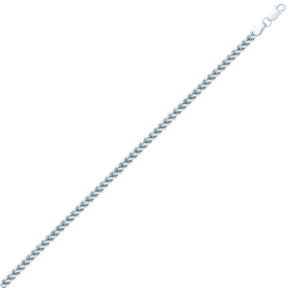 Silver  Franco 3D Curb Necklace 4mm 26" - GVCH39