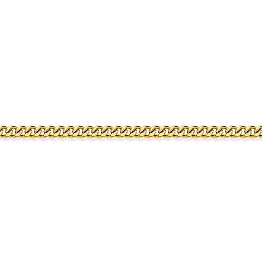 Gilded Silver  Fine Curb Pendant Chain Necklace 1.1mm 18" - GVCH4-18G