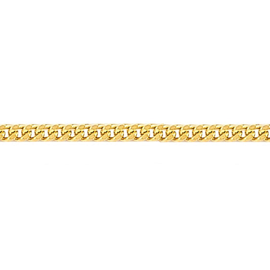 Unisex Gilded Silver  Fine Curb Pendant Chain Necklace 1.1mm 18" - GVCH4-18G