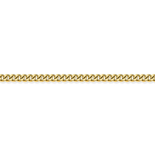 Gilded Silver  Fine Curb Pendant Chain Necklace 1.1mm 18" - GVCH4-18G