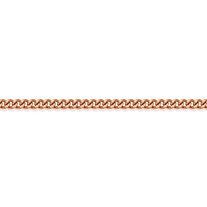 Rose Silver  Fine Curb Pendant Chain Necklace 1.1mm 18" - GVCH4-18R