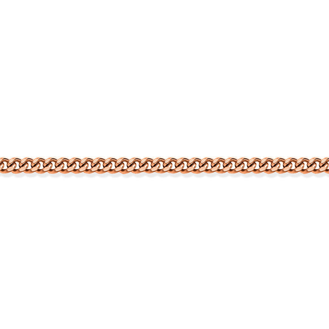 Rose Silver  Fine Curb Pendant Chain Necklace 1.1mm 18" - GVCH4-18R