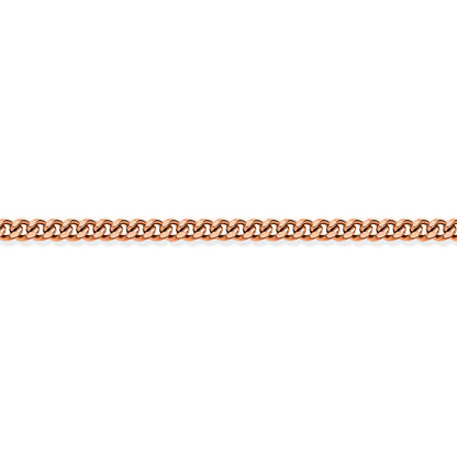 Rose Silver  Fine Curb Pendant Chain Necklace 1.1mm 18" - GVCH4-18R