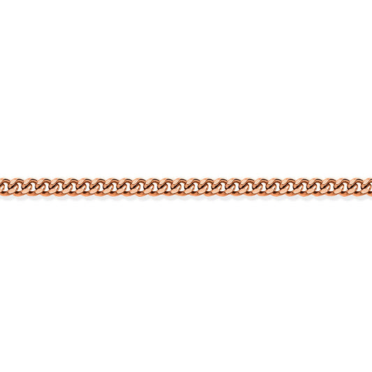 Rose Silver  Fine Curb Pendant Chain Necklace 1.1mm 18" - GVCH4-18R