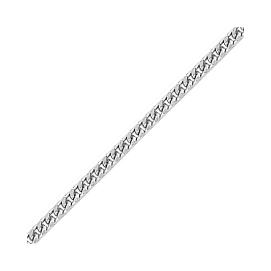 Silver  Fine Curb Pendant Chain Necklace 1.1mm - GVCH4