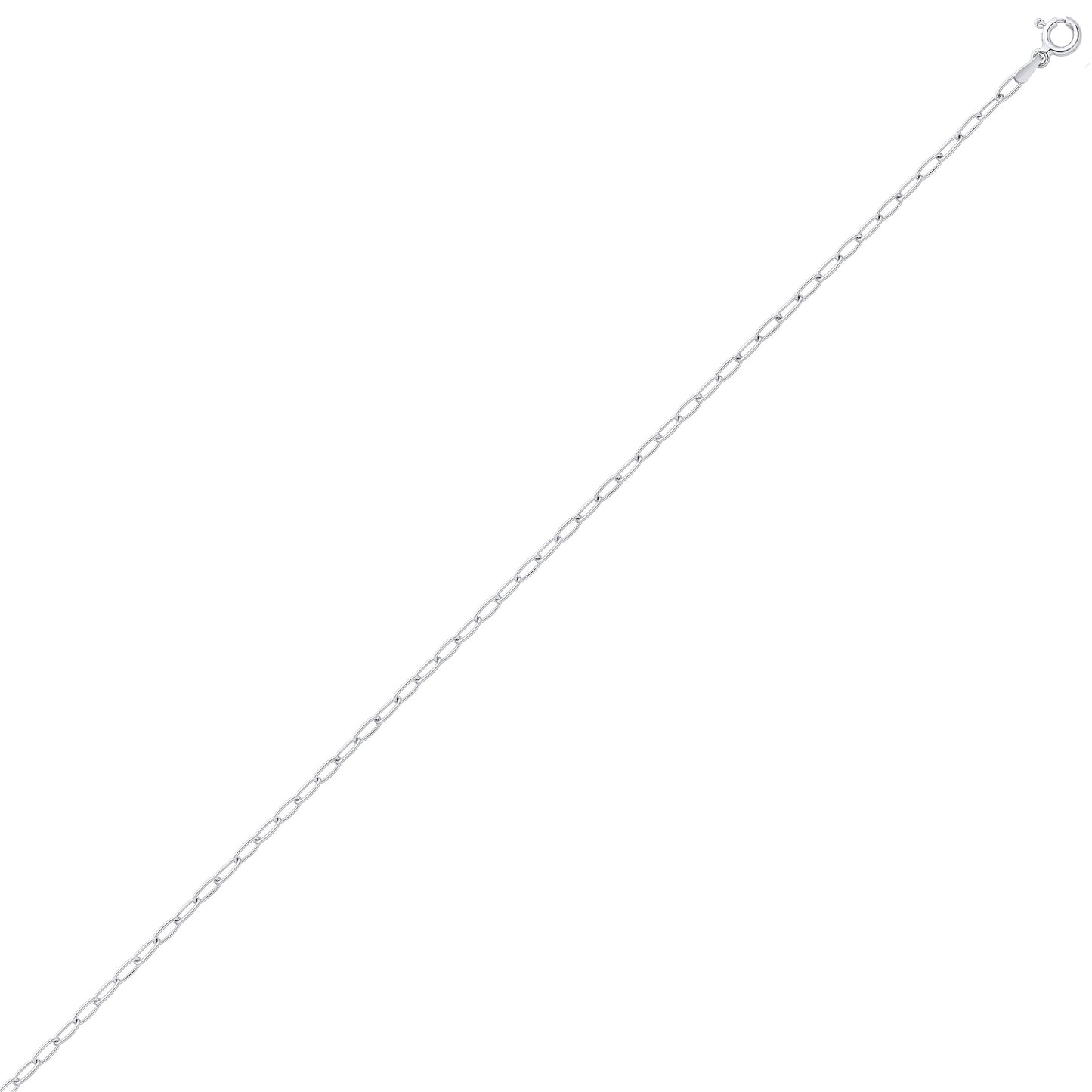 Unisex 925 Sterling Silver  Paper Clip Chain Necklace 2mm - GVCH40