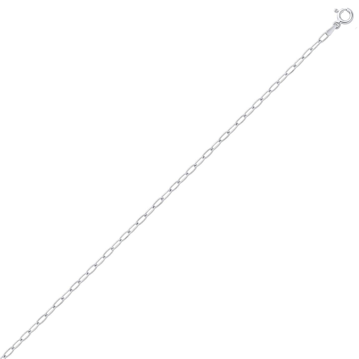 Unisex 925 Sterling Silver  Paper Clip Chain Necklace 2mm -