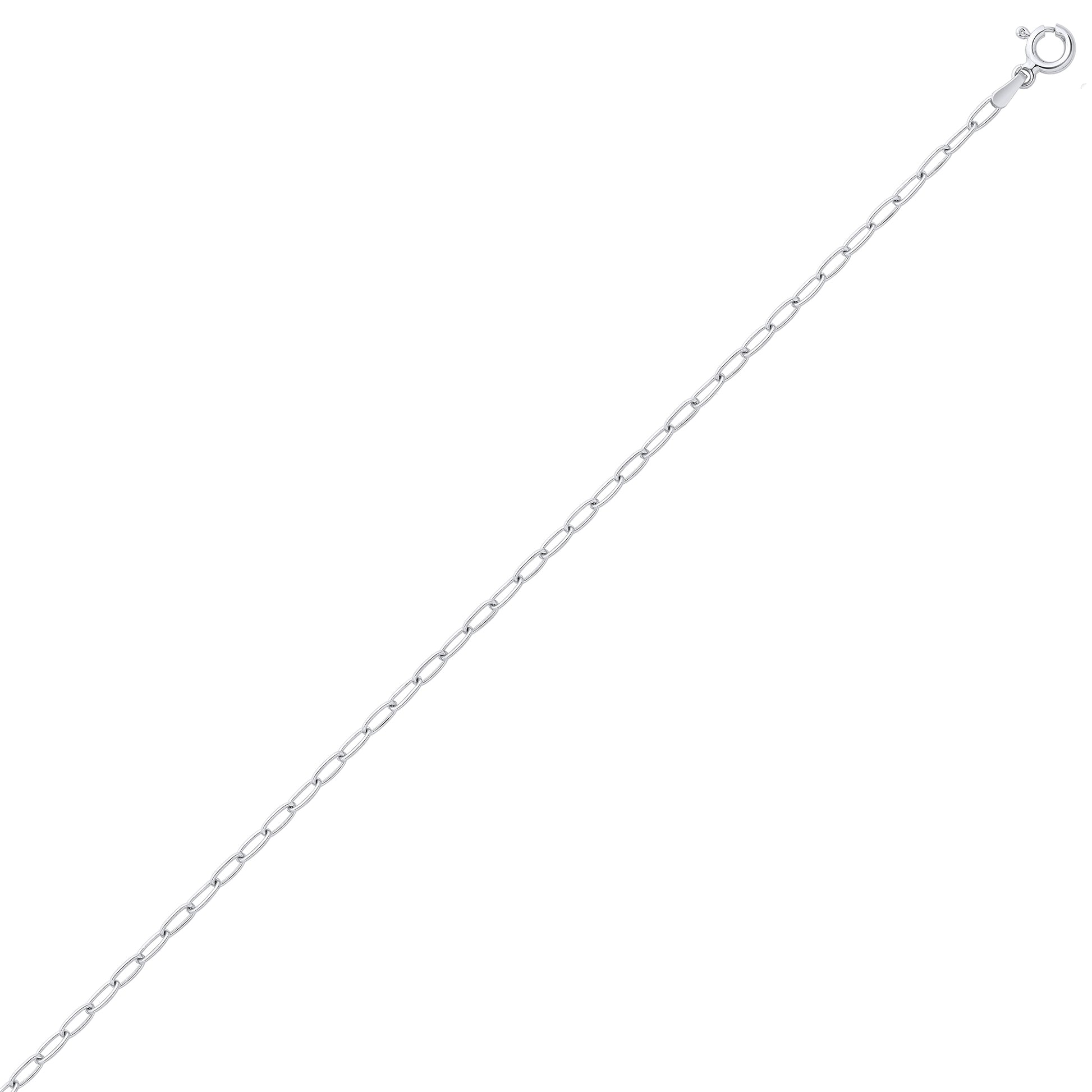 Unisex 925 Sterling Silver  Paper Clip Chain Necklace 2mm -