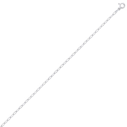 Unisex 925 Sterling Silver  Paper Clip Chain Necklace 2mm -