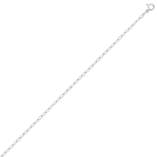 Silver  Paper Clip Chain Necklace 2mm - GVCH40