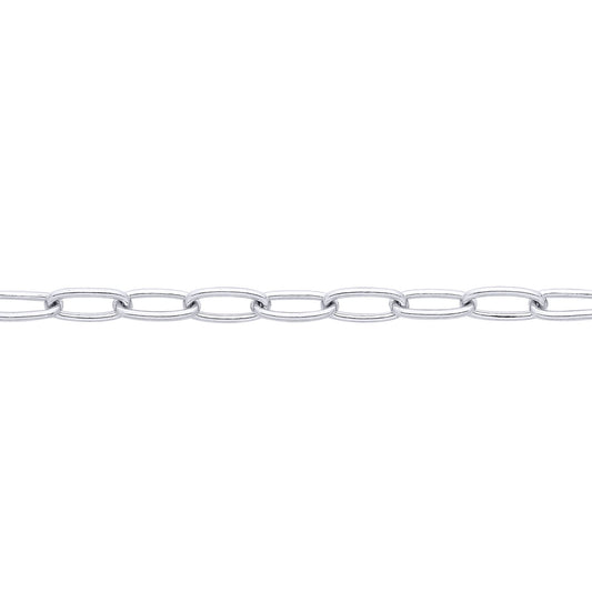 Silver  Paper Clip Chain Necklace 2mm - GVCH40