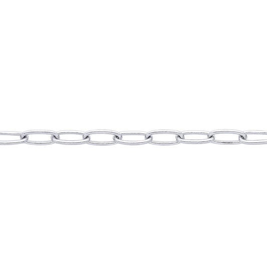 Silver  Paper Clip Chain Necklace 2mm - GVCH40