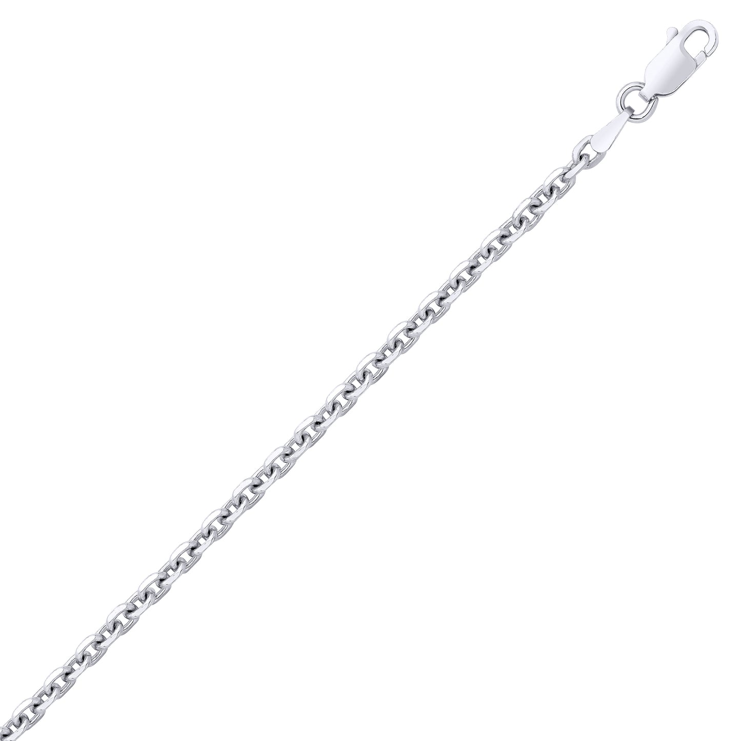 Unisex 925 Silver  Cable Link Square Belcher Chain Necklace 3mm -