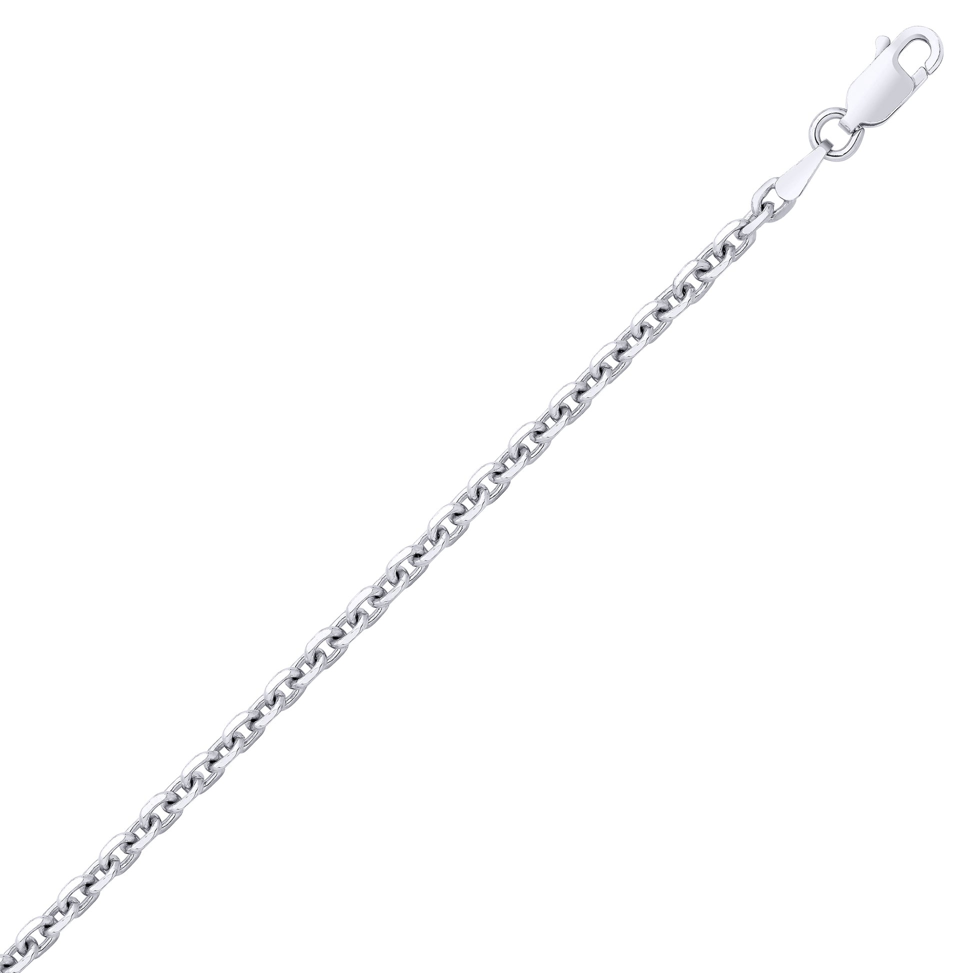 Unisex 925 Silver  Cable Link Square Belcher Chain Necklace 3mm -