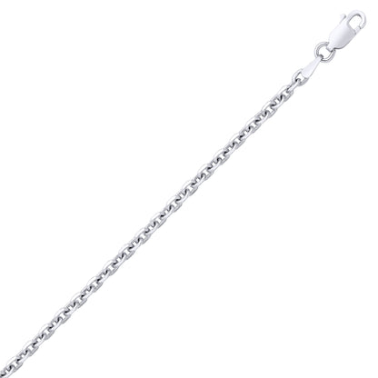Unisex 925 Silver  Cable Link Square Belcher Chain Necklace 3mm -