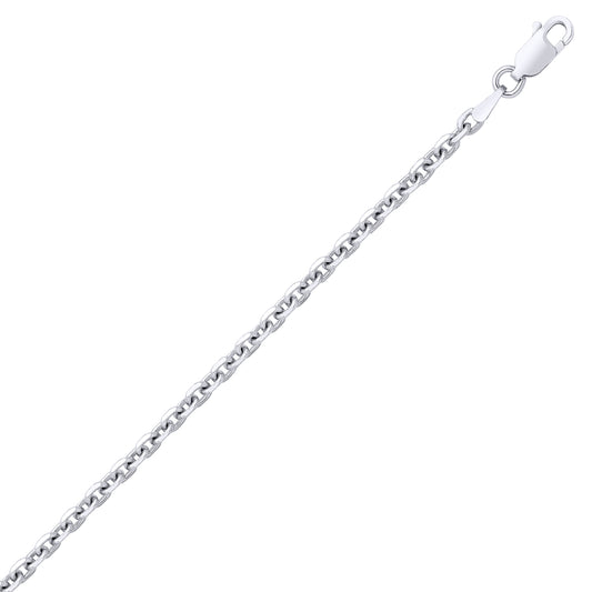 Unisex 925 Silver  Cable Link Square Belcher Chain Necklace 3mm -